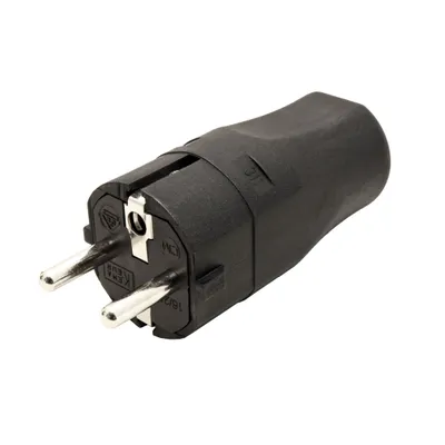 Obrázek produktu pro BACHMANN Konektor síťový 250V/16A, samec, CEE 7/7,  na kabel, černý (19.07.3854)