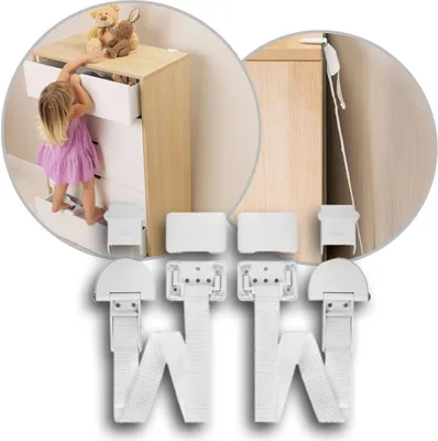 Produktbild von reer Möbel-Kipp-Sicherung, clevere Wand-Befestigung für Möbel, vom schwäbischen Kindersicherheits-Experten