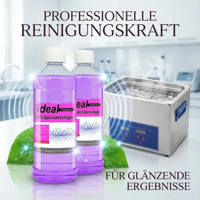 Produktbild von 2 Liter ( 2 x 1 Liter ) ideal Professional Ultraschallreiniger - Konzentrat - HD-Spezialreiniger