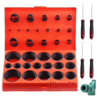 Produktbild von 423 Stück Universal-O-Ringe aus Gummi – Sortimentset für Sanitärbereich und Autoreparatur