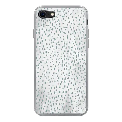 Produktbild von MuchoWow® Handyhülle Schutzhülle Hülle für iPhone SE 2020 Polka dots - Marmor - Weiß Silikon Softcase Handy Hülle - Kartenbesitzer