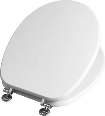 Produktbild von Toilettensitz WC-Sitz Toilettendeckel weiß MDF WC-Sitz Standard