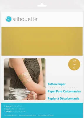 Produktbild von Silhouette - 2 Bogen Tattoo Papier - Gold - 21,5 x 27,9cm