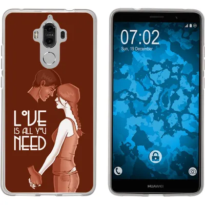 Produktbild von PhoneNatic Case kompatibel mit Huawei Mate 9 Silikon-Hülle in Love M3