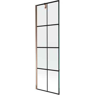 Image de Mexen Next Pare-baignoire 1 vantail 60 x 150 cm, Motif noir, Rose doré - 895-060-000-00-77-60
