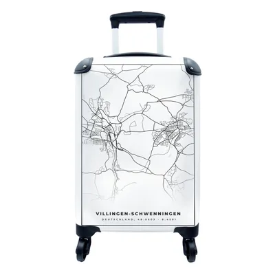 Produktbild von MuchoWow® Koffer Handgepäck Trolley Rollkoffer Kleine Reisekoffer mit 4 Rollen - Karte - Villingen-Schwenningen - Karte - Stadtplan - Cabin Size < 55x40x23 cm & 55x40x20 cm - Fotokoffer - Kabinenkoffer - Boardgepäck - Reise-Box - Reisekoffer - Reisegepäck - Koffer mit Bild - Trolley für Kinder