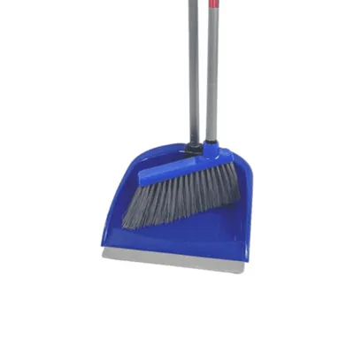 Produktbild von Kehrschaufel und Besen aus Kunststoff mit langem Stiel – Reinigungsset 80 cm – blau7