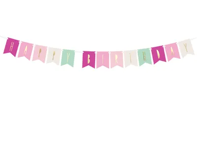 Produktbild von 1 Banner | Girlande Happy Birthday, 11,5 x 140 cm