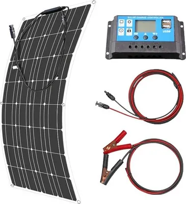Zdjęcie produktu dla Panel słoneczny, elastyczny, wodoodporny, 100W zestaw solarny