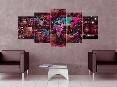 Immagine prodotto di Immagine acustica mappa del mondo 200x100 cm 5 pezzi immagine schiuma acustica ad alte prestazioni fonoassorbente isolamento acustico tela 5 pezzi parete immagine acustica ambiente isolamento acustico k-A-0080-b-o