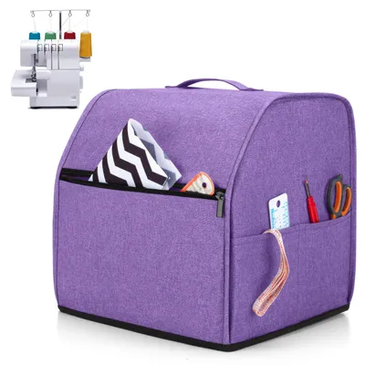 Overlocker-Abdeckung mit Taschen, wasserabweisend, Lila, 31,7x29,2x30,5 cm