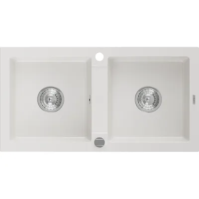 Obrázek produktu pro Mexen Mario 2-miskový granitový dřez  820 x 436 mm, Bílá - 6504822000-20