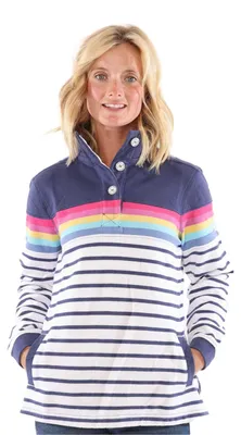 Image de Lazy Jacks - Sweat-shirt pour femme, col boutonné LJ536 (38 DE) (multicolore)