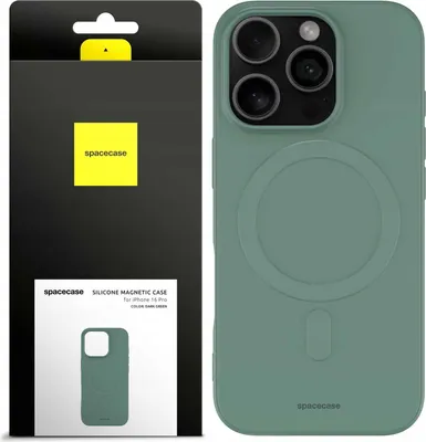 Immagine prodotto di Sc Custodia magnetica in silicone per Iphone 16 Pro verde scuro