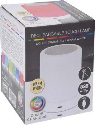 Immagine prodotto di Lampada da tavolo a LED touch, cambia colore, ricarica USB