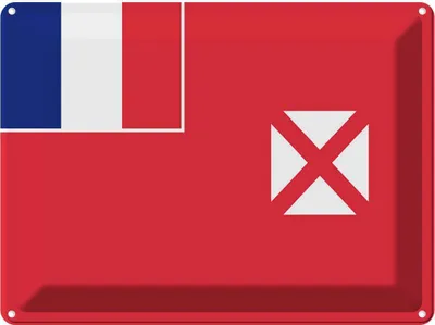Produktbild von vianmo Blechschild 30x40 cm Wallis und Futuna Flagge Fahne Wappen