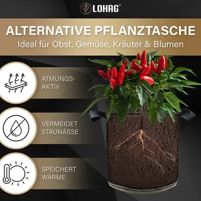 Imagen del producto de Bolsa para plantas de tela no tejida, de 1 galón (aproximadamente 4 litros), paquete de 3 unidades, ideal para cultivar patatas