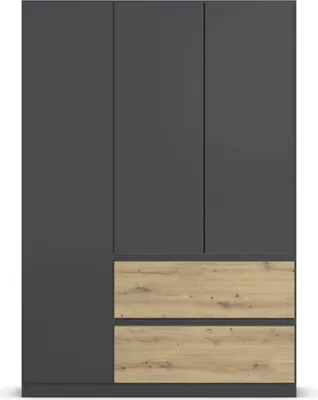 Produktbild von Rauch Kleiderschrank JOEL-EXTRA 3-türig Eiche Artisan Holznachbildung Grau Metallic Push-to-open