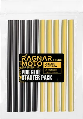 Zdjęcie produktu dla Sztyfty kleju Stark do pistoletu do klejenia na gorąco - metoda PDR, 10 sztuk, 11 mm x 170 mm, czarno-żółte