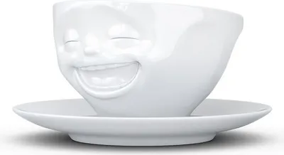 Image de FIFTYEIGHT PRODUCTS T014701 FIFTYEIGHT Kaffeetasse 200ml - Lachend weiß