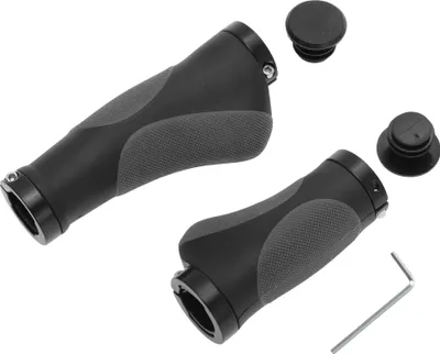 Image de 1 Ensemble De Poignées De Vélo, Poignées De Guidon Ergonomiques Antidérapantes, Poignées De 22,2 Mm Pour Vélo Électrique Vtt, Gris Noir