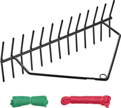 Produktbild von Teichrechen - Unkraut- & Algenrechen - Doppelseitig - 9 m Seil - 610x215x355 mm - Befestigungsloch - Kein Zusammenbau