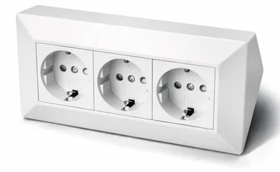 Productafbeelding van 3-voudige opbouw stekkerdoos hoekstopcontact - 230 V 16 A 3600 W - Wit-mat