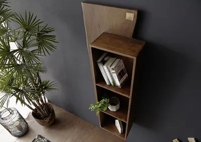 Produktbild von MASSIVMOEBEL24 Wandregal Akazie 50x22x147 braun lackiert PURE ACACIA #201