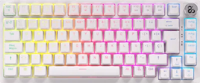 Produktbild von Newskill Gaming Pyros Pro, Verkabelt & Kabellos, USB + RF Wireless + Bluetooth, Mechanischer Switch, QWERTY, RGB-LED, Weiß