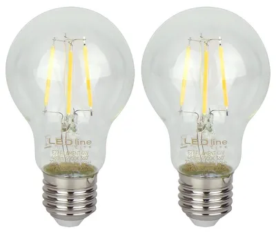 Productafbeelding van LED Line LED Peerlamp A60 E27 Helder - 4W 480lm 2700K - Extra Warmwit - Vervangt 35W - 2 stuks