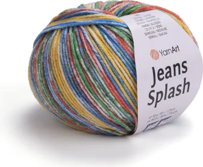 Produktbild von YarnArt Jeans Splash 952 - Vielseitige Baumwoll-Acryl-Wolle, 160m/50g, Sportstärke, Buntes Design