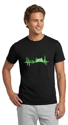 Produktbild von Spreadshirt Biker Herzschlag Motorrad Männer T-Shirt, 3XL, Schwarz