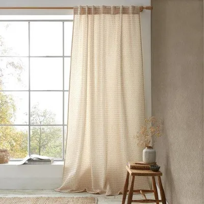 Image de Panneau de rideau naturel 140 x 183 cm en tissu