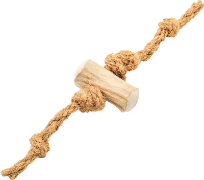Image de mascota casa - Coco & Coffee - Jouet pour chien durable en bois de café et corde de coco - Jouet pour chien - Matériaux 100% naturels - Soins dentaires