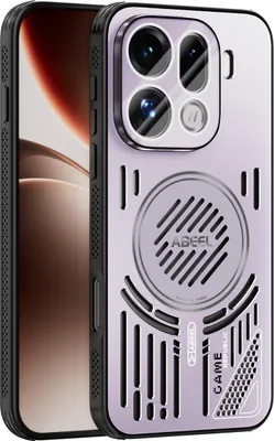 Produktbild von Magnetische Hülle für Oppo Find X9 Pro mit Linsenabdeckung, Aluminium Stoßfestes Schutzhülle mit Wärmeableitung Lila