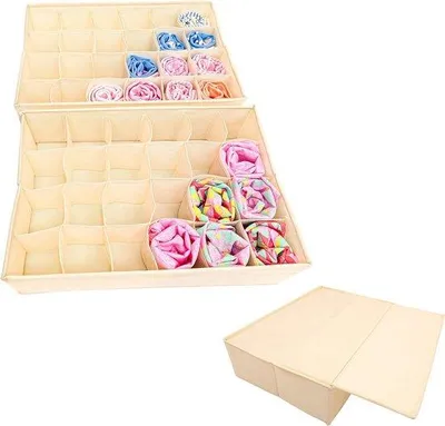 Produktbild von Famanu Organizer für Kleiderschrank - Set von 2, beige, stabiles Bodensystem