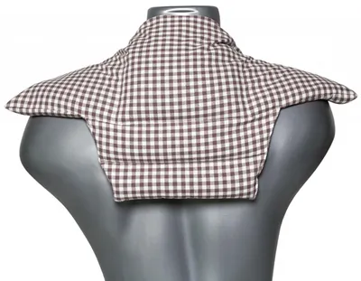 Produktbild von Nackenkissen Komfort - braun-weiß - Leinsamenkissen - Wärmekissen & Kältekissen - 5-Kammer Rücken Schulter Nacken