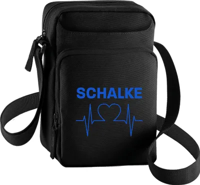 Produktbild von multifanshop Umhängetasche - Schalke - Herzschlag, schwarz, Größe