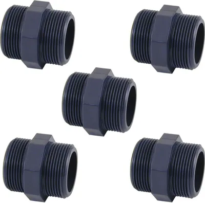 Produktbild von 5er PVC Doppelnippel 1 1/2 Zoll AG