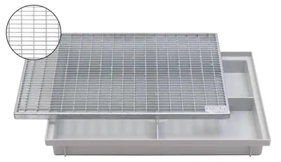 Produktbild von ACO 600x400 Schuhabstreifer Gitterrost mit Bodenwanne Vario Light Schuhabtreter Normrost