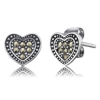 Produktbild von Engelsrufer Ohrstecker ERE-HEART-MA-ST Sterling Silber Herz mit Markasiten