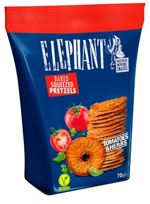 Produktbild von Elephant Squeezed Pretzels Tomatoes & Herbs 70g