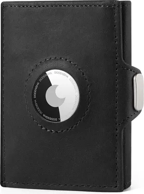 Image de Mini Porte-monnaie Protection RFID Compartiment monnaie | Porte-cartes homme | Slim Wallet Crazy-Horse Noir