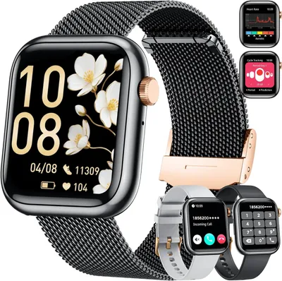 Produktbild von Smartwatch für Damen und Herren mit Smartphone- und Fitnessfunktion 20 Sportmodi, Herzfrequenzmesser, Schrittzähler, IP68 wasserdicht