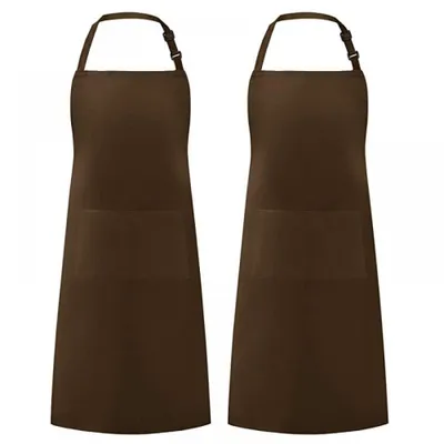 Produktbild von Schwarze Küchenschürze 1 Stück, Wasserdicht Polyester-Baumwoll-Mix, Für Kochen Grillen Blumenschneiden