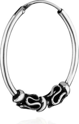 Produktbild von Single 925 Sterling Silber Keltische Bali Ohrring Creole 20mm 5299