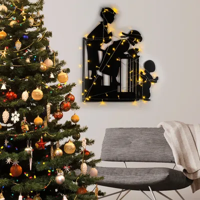 Produktbild von Wallity, XMASBLACK - 018, Wandskulptur, Schwarz, 100 % METALL, 39 x 86 cm