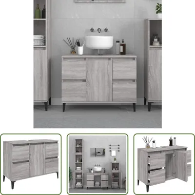 Obrázek produktu pro The Living Store Umyvadlová skříňka Grey Sonoma 80x33x60 cm Materiál na bázi dřeva