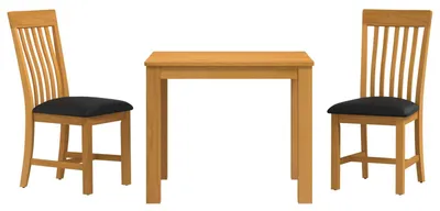 Imagen del producto de vidaXL Juego de mesa de comedor, 3 piezas, madera maciza de roble, color