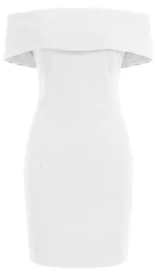 Produktbild von Ein elegantes schulterfreies Cocktailkleid mit Carmen-Ausschnitt.